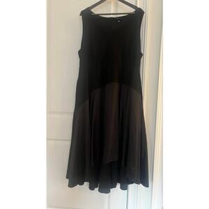 Torrid black scuba satin sleeveless v-neck high low hem dress plus size 20